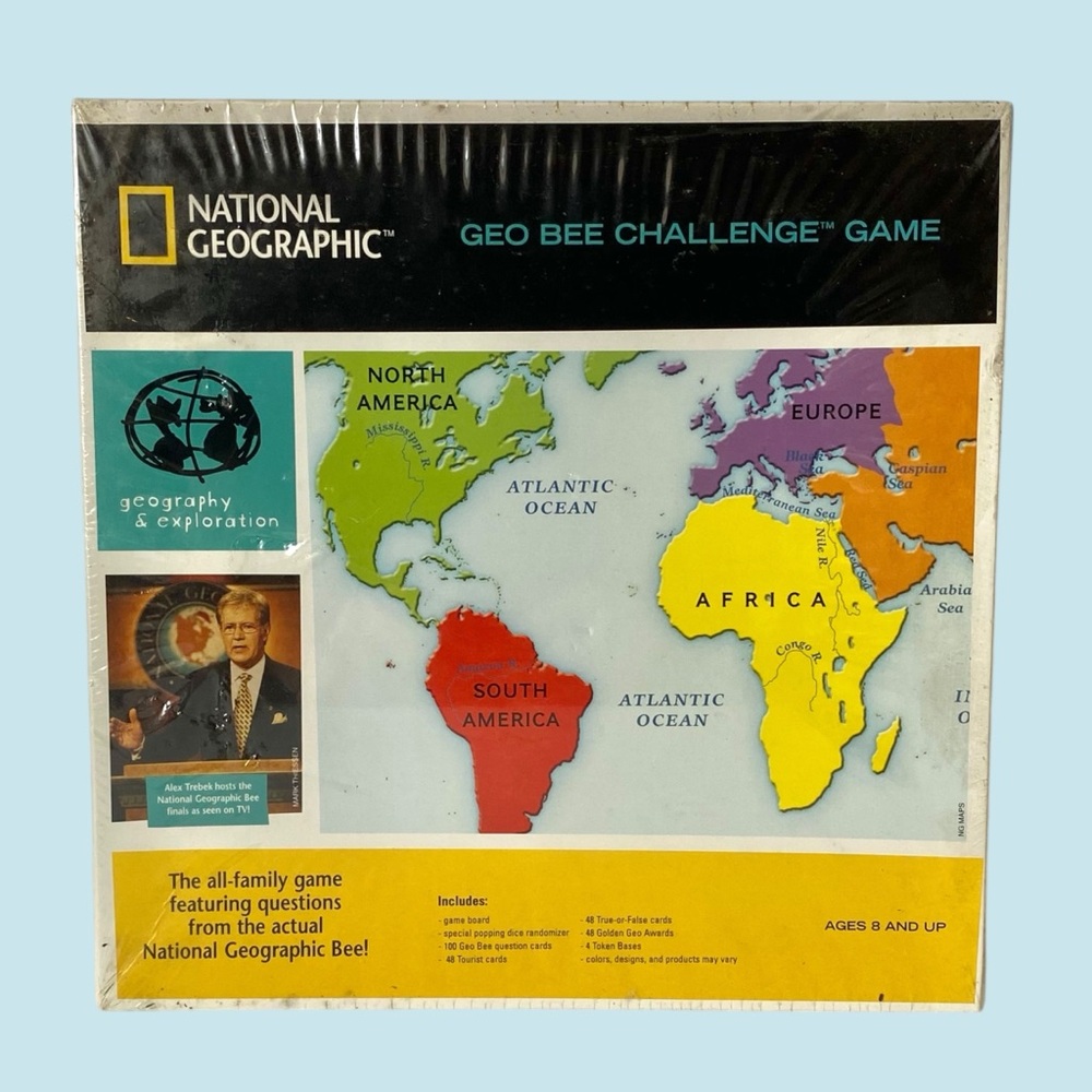 NWT National Geographic GEO BEE CHALLENGE Educational Board Game Alex Trebek